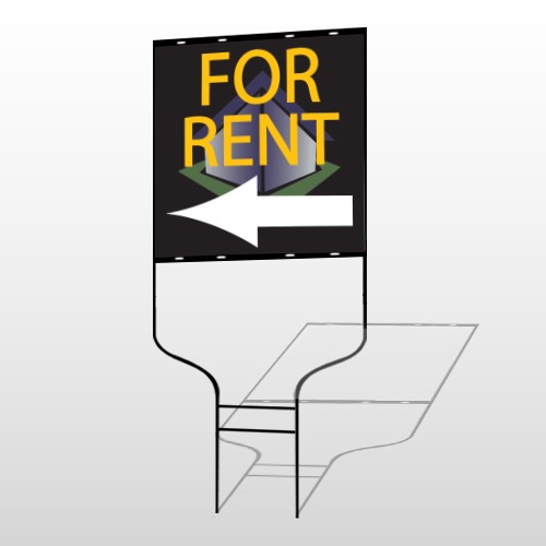 For Rent Corner 702 Round Rod Sign