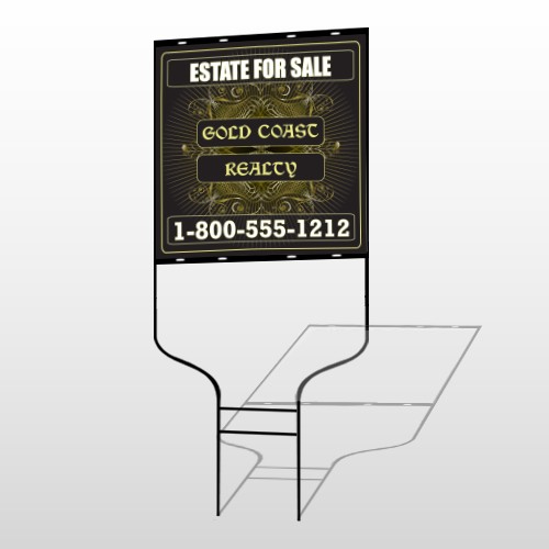 Gold Pin Stripe 655 Round Rod Sign 