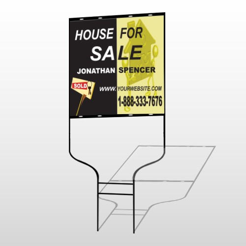 Gold Puzzle House 864 Round Rod Sign