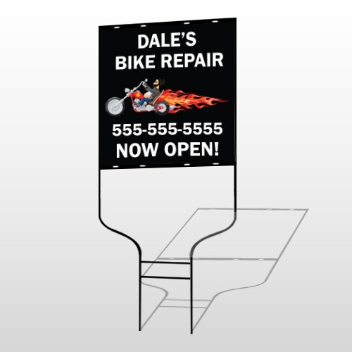 Harley Flames 108 Round Rod Sign