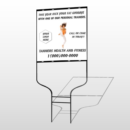 High Kick Woman 408 Round Rod Sign