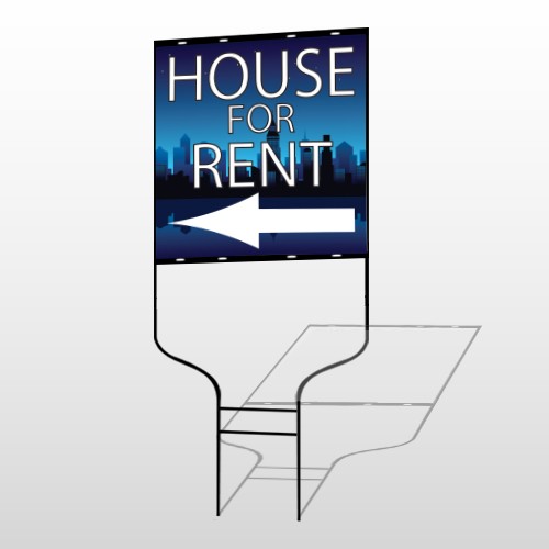 House Rent Night City 710 Round Rod Sign
