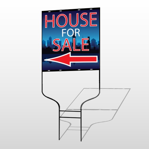 House Rent Night City 712 Round Rod Sign