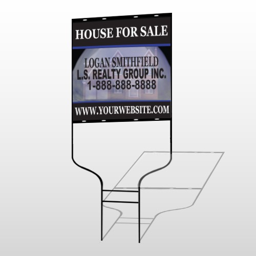 House Snow Globe 852 Round Rod Sign