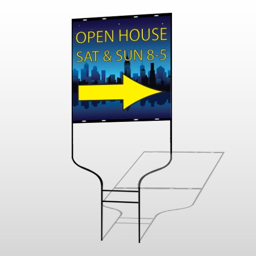 Open House Night City 707 Round Rod Sign