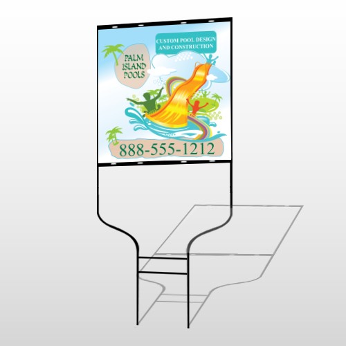 Palm Island Pool 534 Round Rod Sign