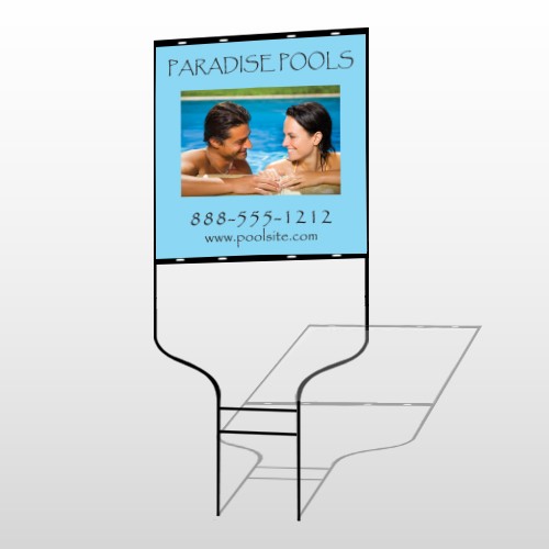 Paradise Pool 529 Round Rod Sign