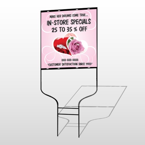Pink Rose Hide Ring 400 Round Rod Sign