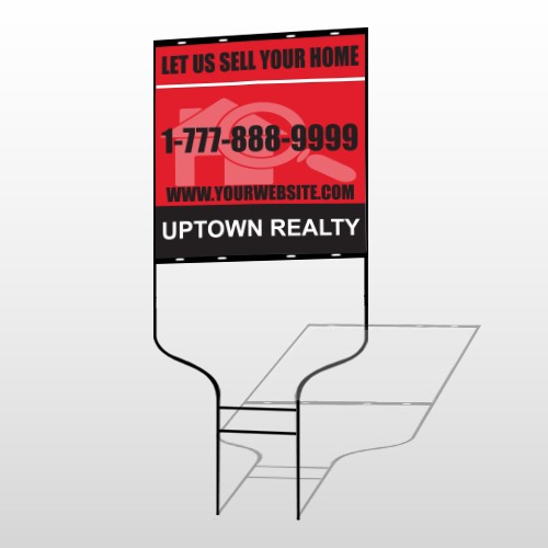 Red House Magnified 859 Round Rod Sign