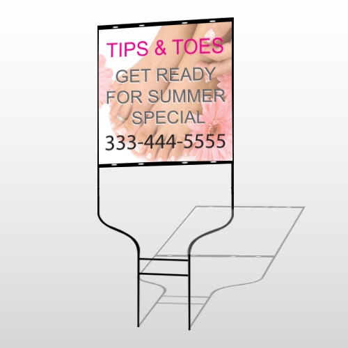 Tips & Toes 488 Round Rod Sign