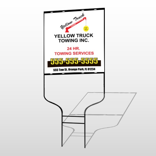 Towing 125 Round Rod Sign