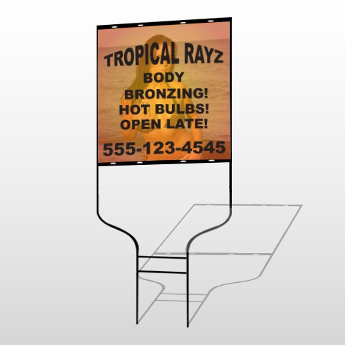 Tropical Rayz Tan 490 Round Rod Sign