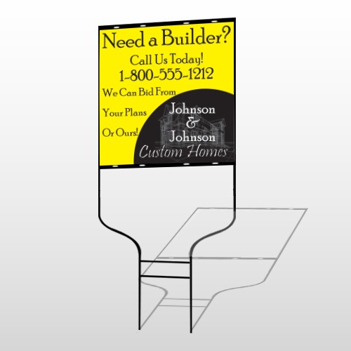 Yellow House Plan 216 Round Rod Sign