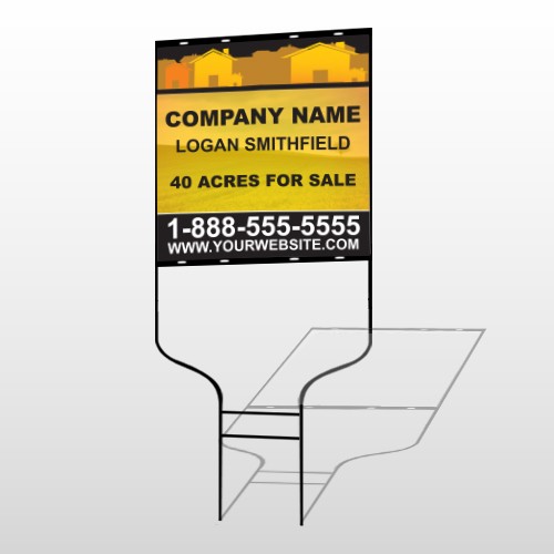 Yellow Land & Housing 861 Round Rod Sign