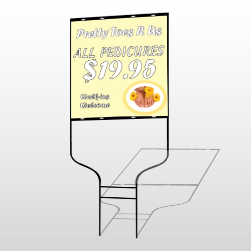 Yellow Pedicure 294 Round Rod Sign