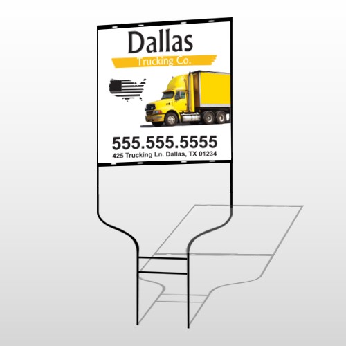 Yellow Truck 296 Round Rod Sign