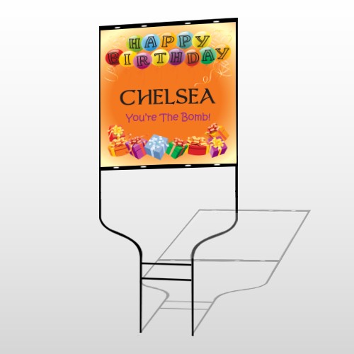 Birthday Balloons 185 Round Rod Sign