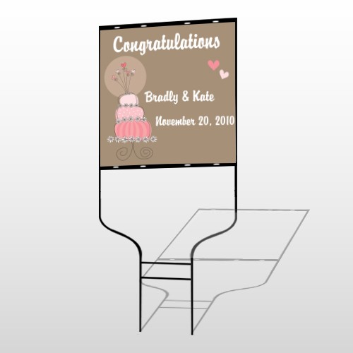 Heart Cake 03 Round Rod Sign