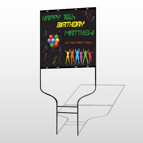 Silhouette Party 187 Round Rod Sign