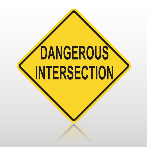 Danger Intersection 10091 Road Sign