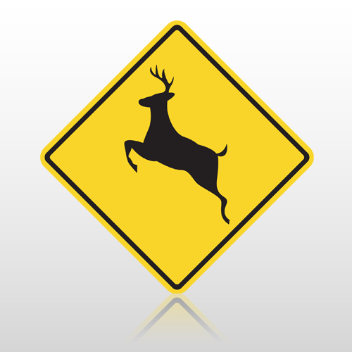 Deer 10097 Road Sign