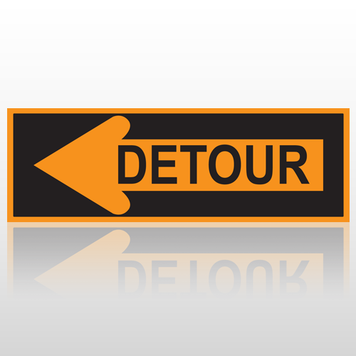 Left Arrow Detour 10100 Road Sign