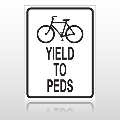 Yield Peds 10046 Parking Lot Sign