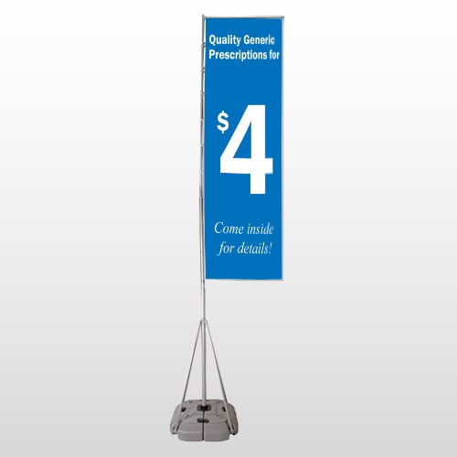 Pharmacy 102 Exterior Flag Banner Stand