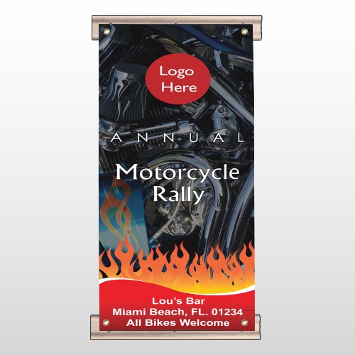 Motorcycle Flame 107 Track Banner