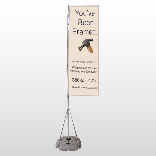 Framed 236 Exterior Flag Banner Stand