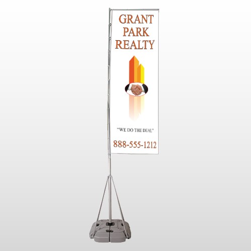 Real Handshake 365 Exterior Flag Banner Stand