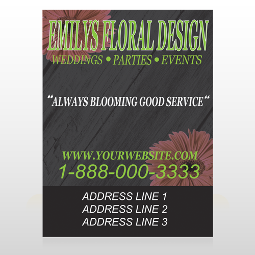 Black And Floral 496 Custom Signs