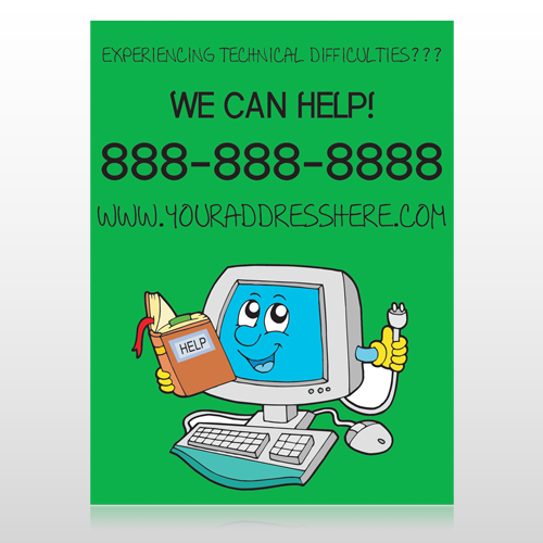 Cartoon Computer 431 Custom Sign