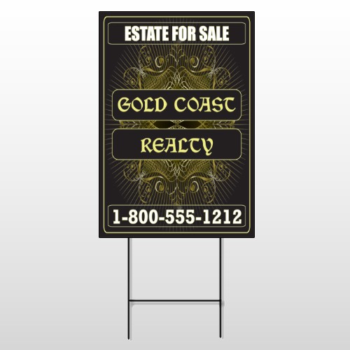 Gold Pin Stripe 655 Wire Frame Sign 
