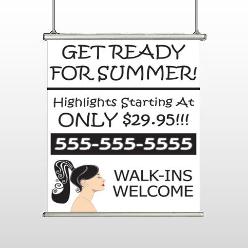 Pretty Girl Hair 290 Hanging Banner