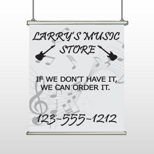 Silhouette Guitar 371 Hanging Banner