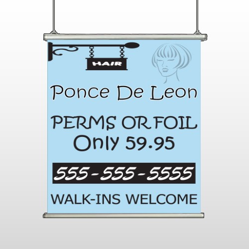 Woman Hair Sign 289 Hanging Banner