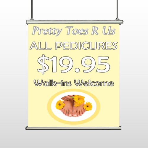 Yellow Pedicure 294 Hanging Banner