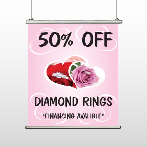 Pink Rose Hidden Ring 399 Hanging Banner