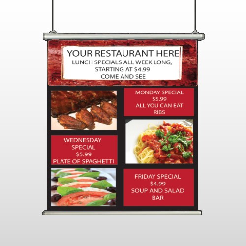 Restaurant Specials 370 Hanging Banner