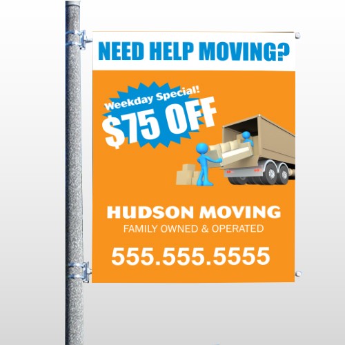  Blue Moving 294 Pole Banner