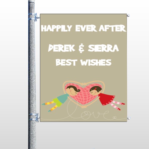 Heart Cartoon 06 Pole Banner