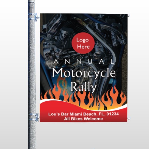 Motorcycle Flame 322 Pole Banner