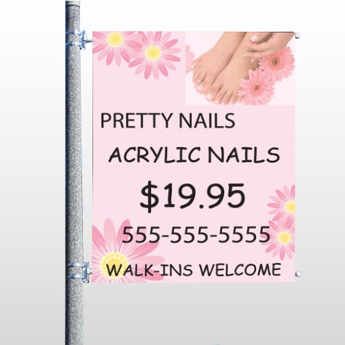 Nail Salon 291 Pole Banner