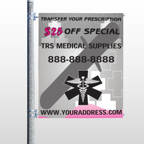 Nurse Bear 504  Pole Banner