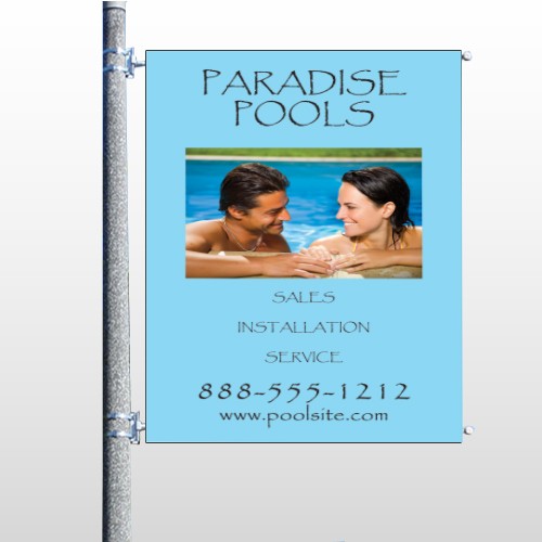 Paradise Pool 529 Pole Banner