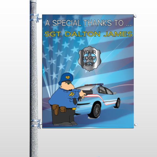 Police Thanks 429 Pole Banner