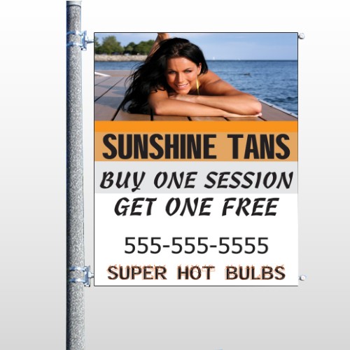 Sunshine Tans 297 Pole Banner