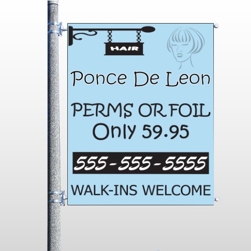 Woman Hair Sign 289 Pole Banner