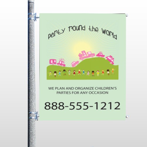 World Party Plan 520 Pole Banner